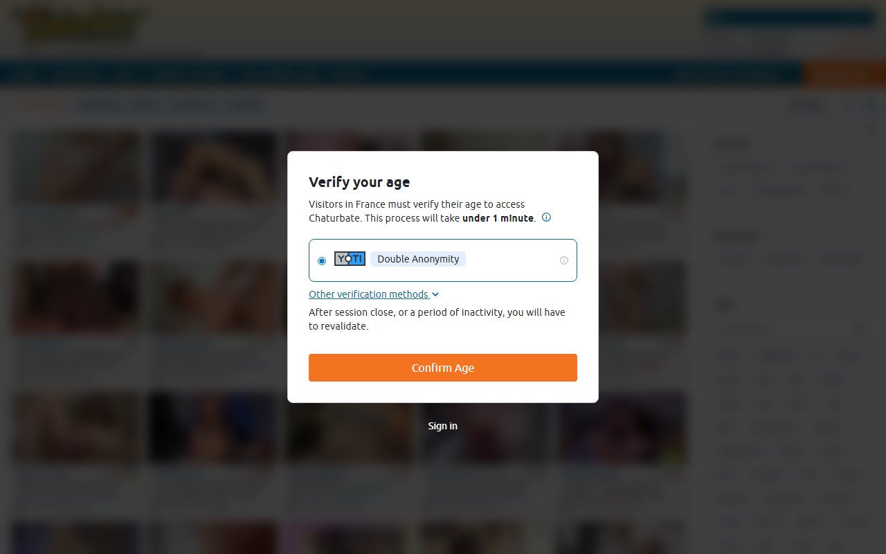 chaturbate.com — page d'accueil du site de cam